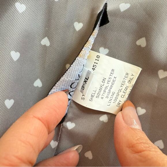 MYCRA PAC BLUE RAIN JACKET FLORAL EMBROIDERY GREY HEART LINING SIZE 3 XL - Picture 8 of 8